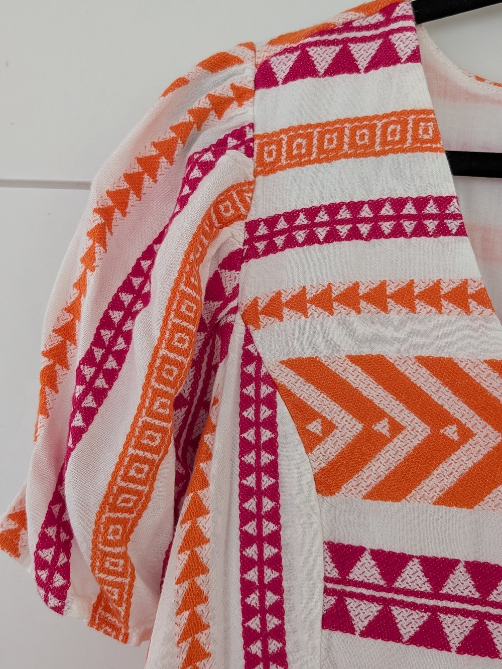 Old Navy Jacquard Mini Swing Dress in Pink and Orange, XL - Picture 4 of 7